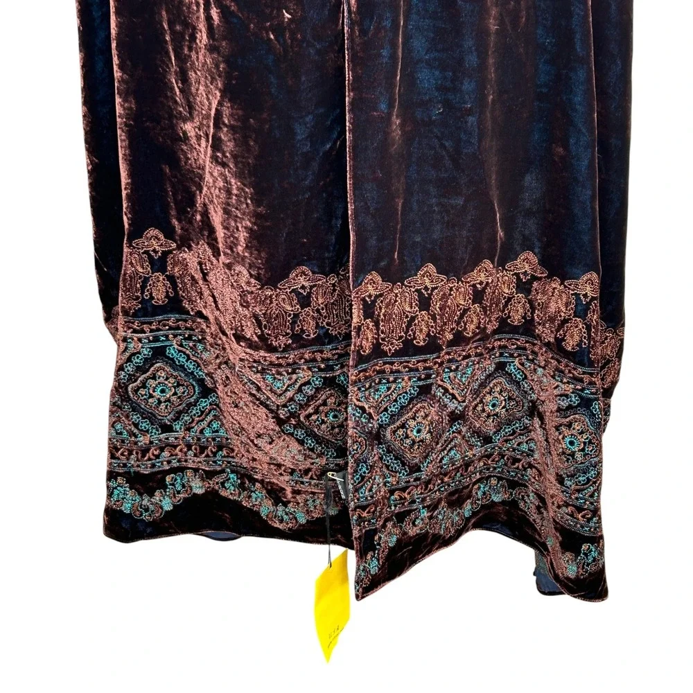 Citron Santa Monica Velvet Scarf Shawl Boho Art To Wear Embroidered‎ 84"x19" NEW - Picture 14 of 14
